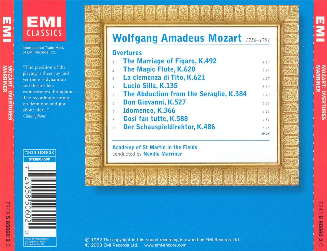 Mozart: Overtures cover art