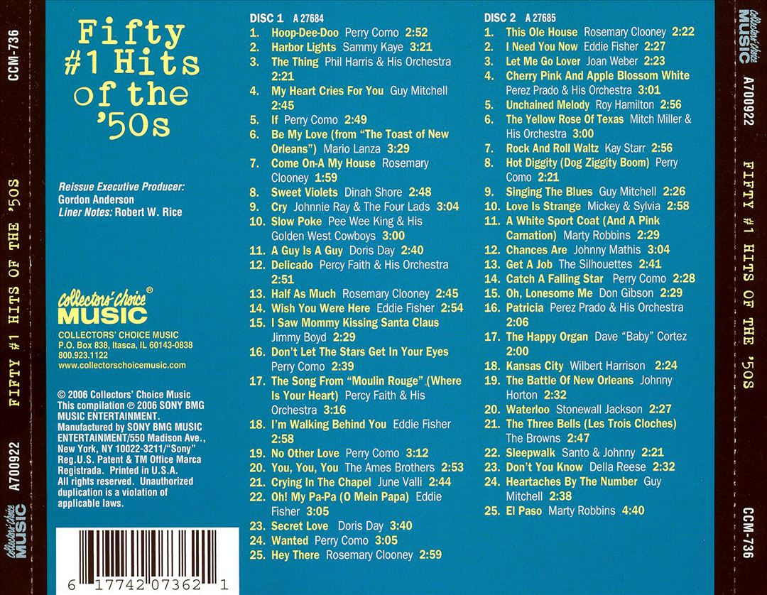 Fifty #1 Hits of the 50s cover art