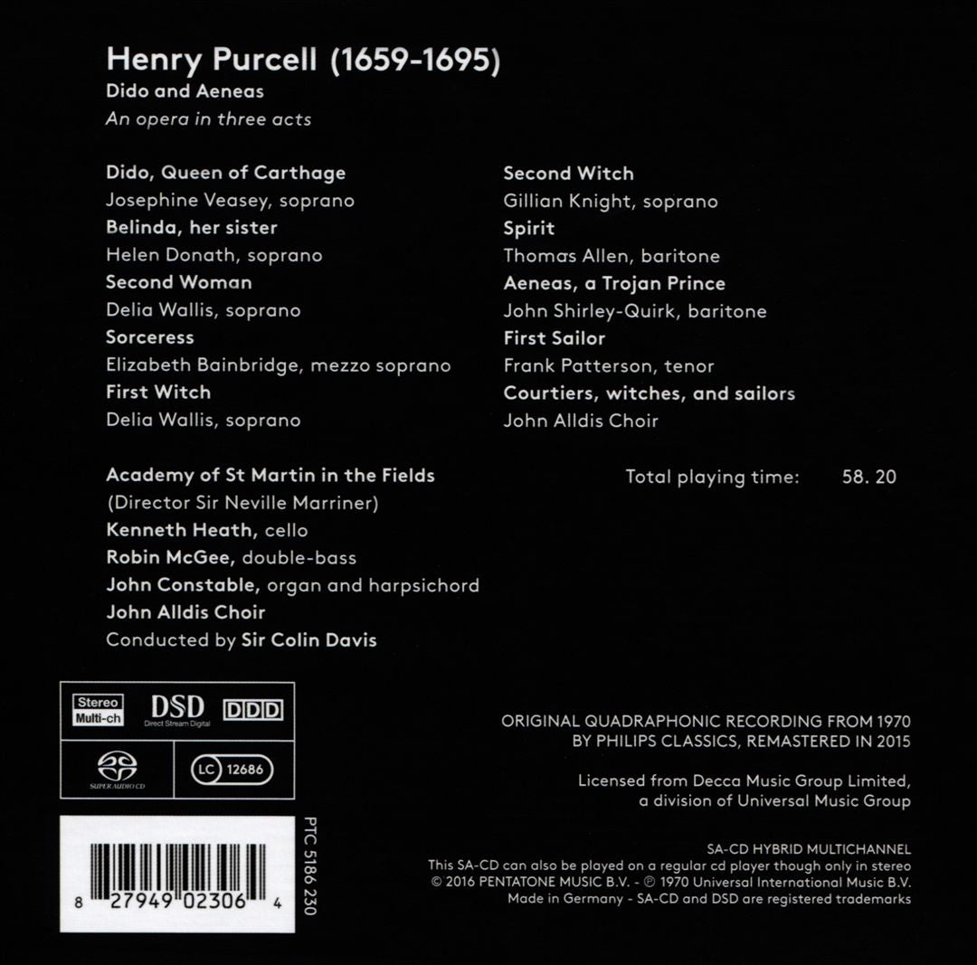 Henry Purcell: Dido & Aeneas cover art