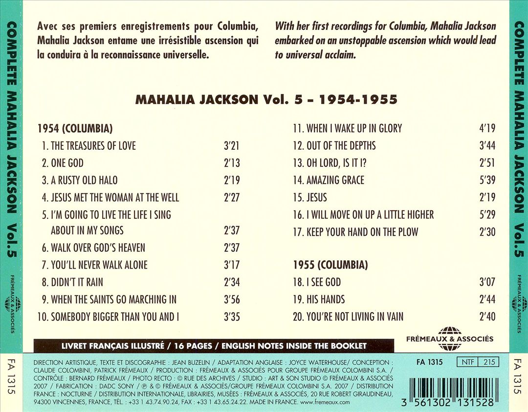 Complete Mahalia Jackson, Vol. 5: 1954-1955 cover art