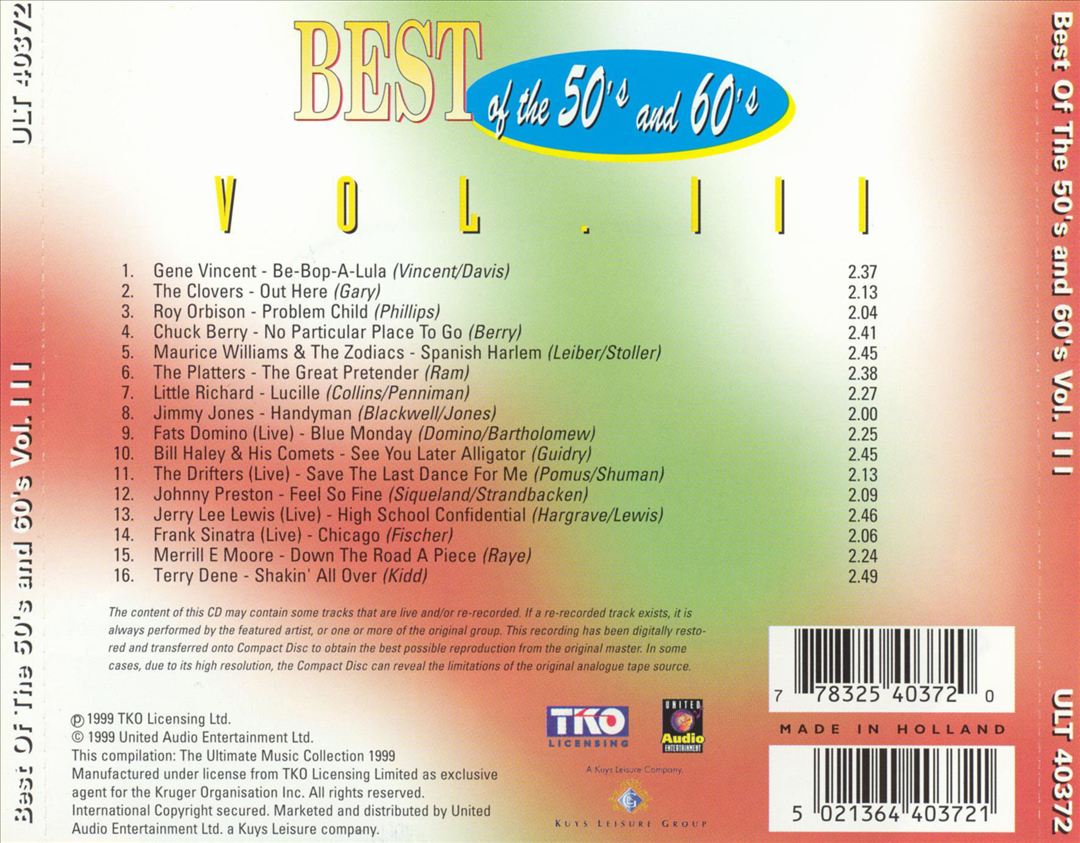 Best of the 50's and 60's, Vol. 3 [United Audio] cover art