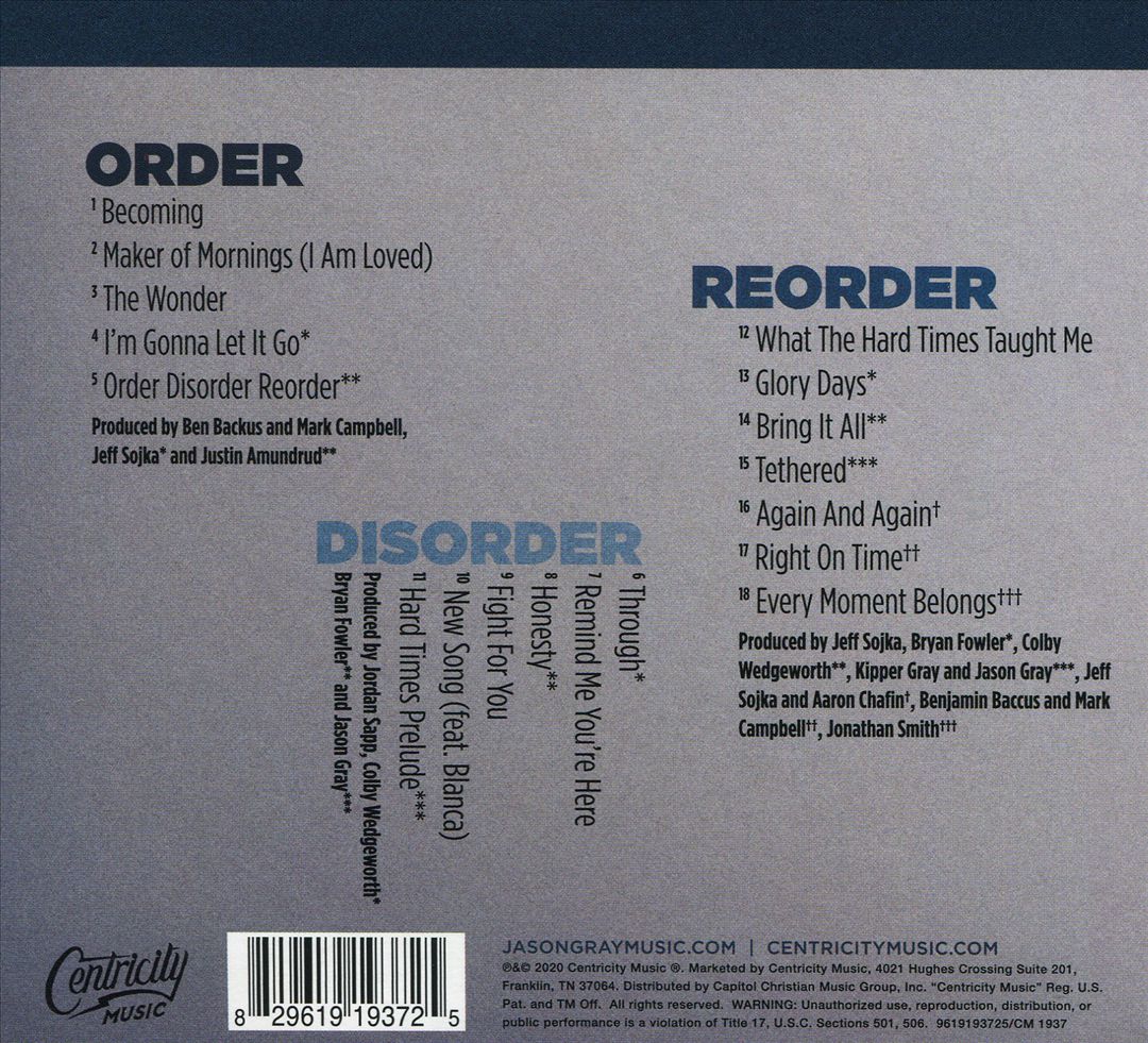 Order, Disorder, Reorder cover art