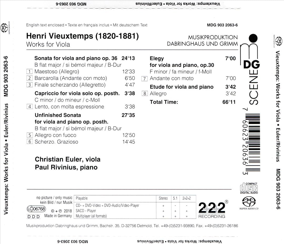 Henri Vieuxtemps: Works for Viola and Piano cover art