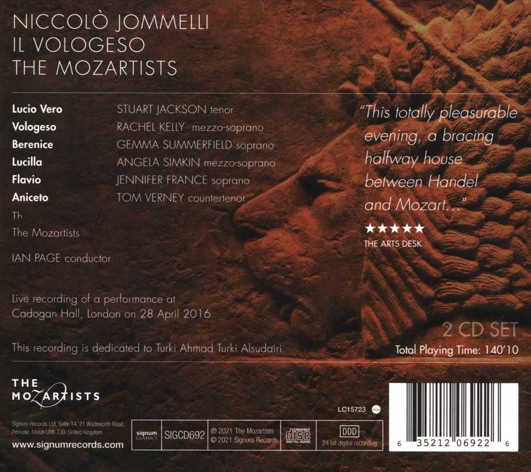 Jommelli: Il Vologeso cover art