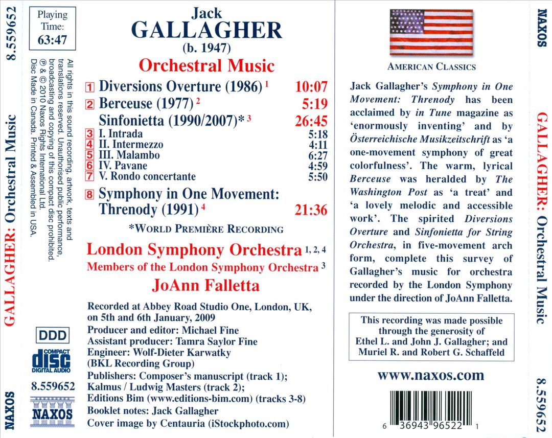 Jack Gallagher: Orchestral Music cover art