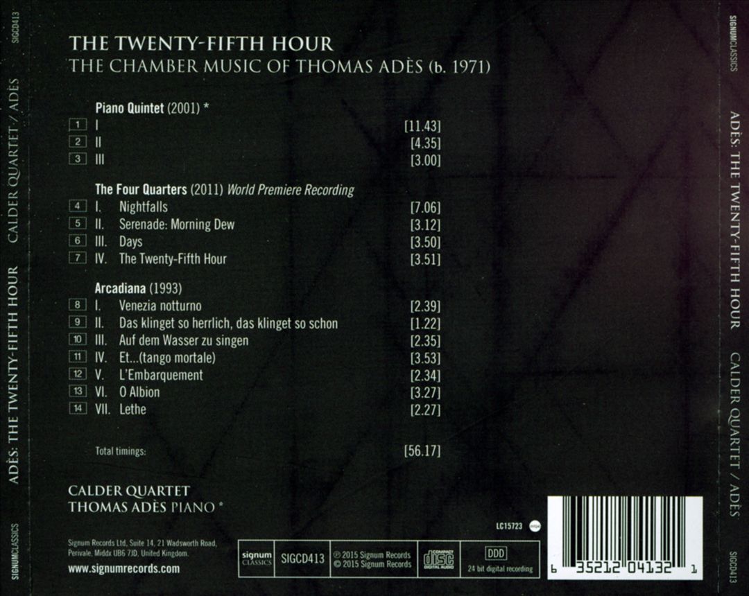 Twenty-Fifth Hour: The Chamber Music of Thomas Adès cover art