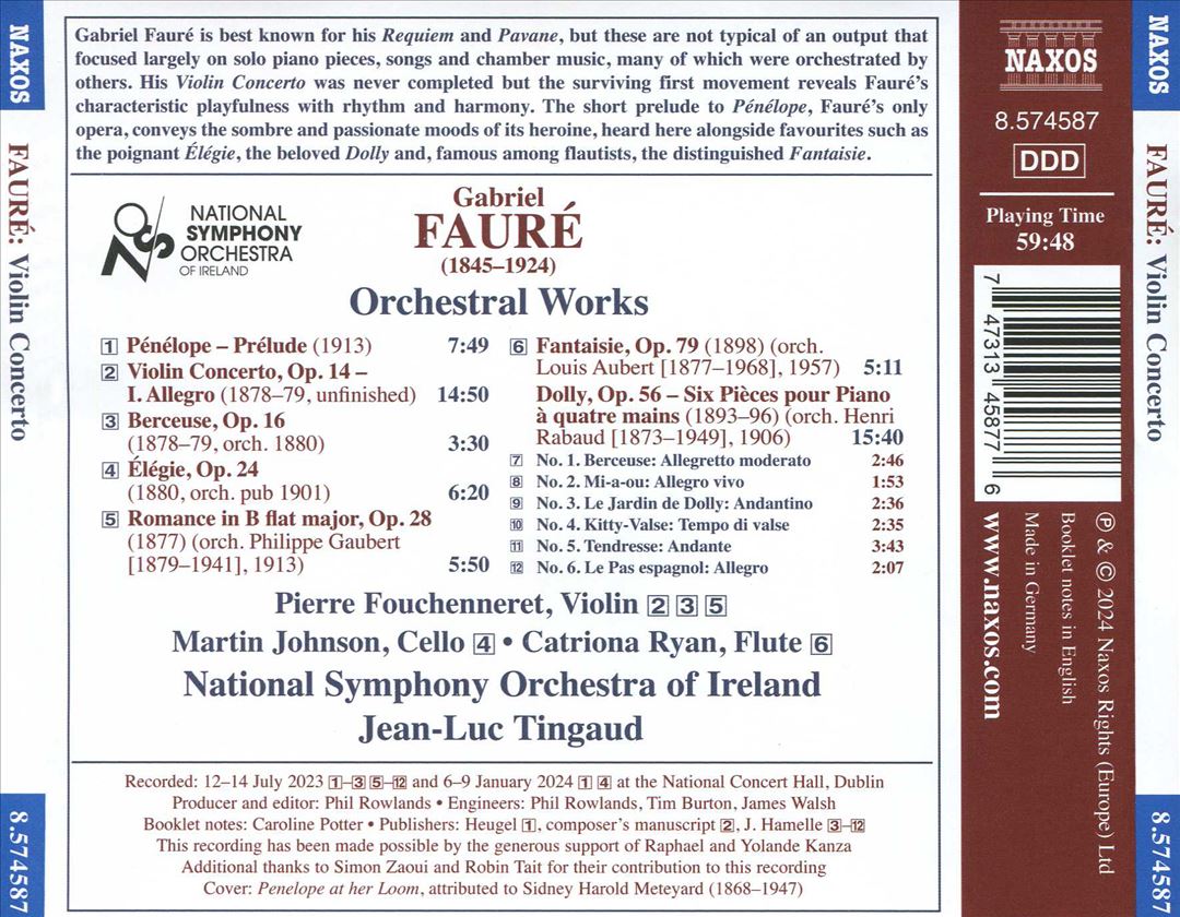 Fauré: Violin Concerto cover art