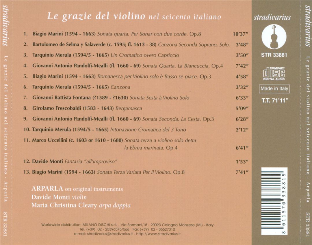 Grazie del Violino: Nel Seicento Italiano cover art