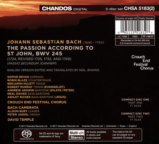 J.S. Bach: St. John Passion cover art