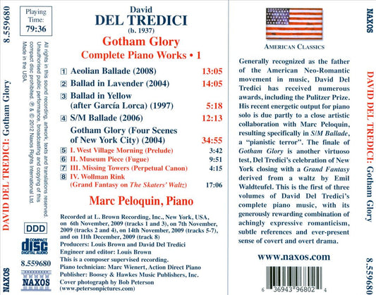 David del Tredici: Complete Piano Music, Vol. 1 cover art