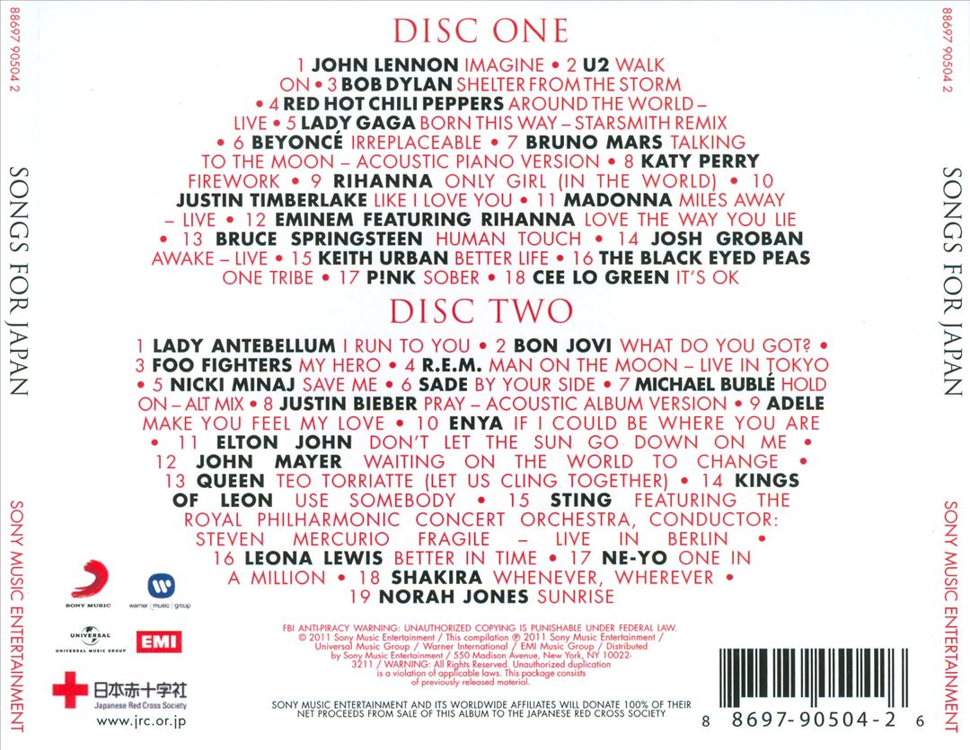 Songs for Japan cover art