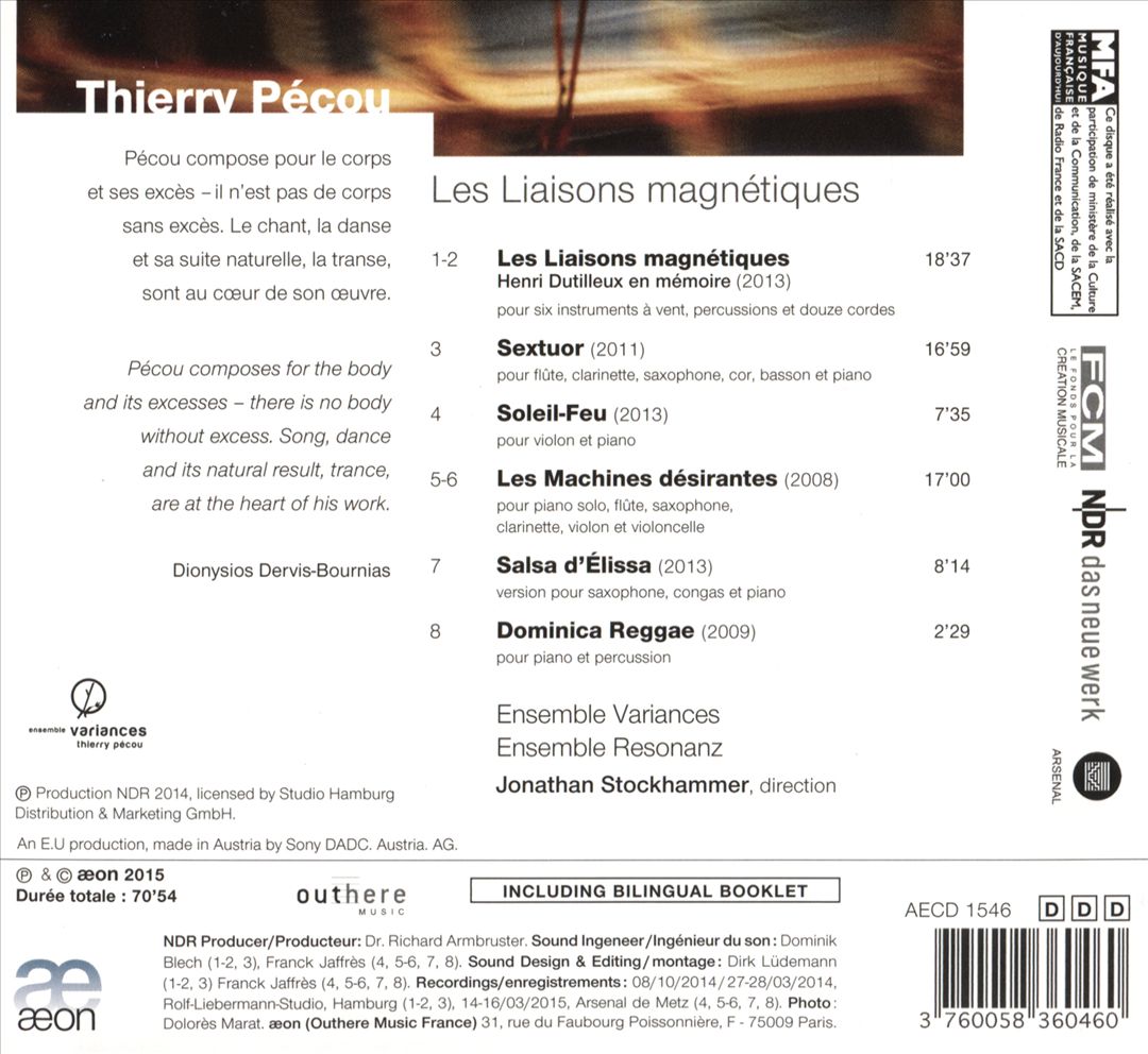 Thierry Pécou: Les Liaisons magnétiques cover art