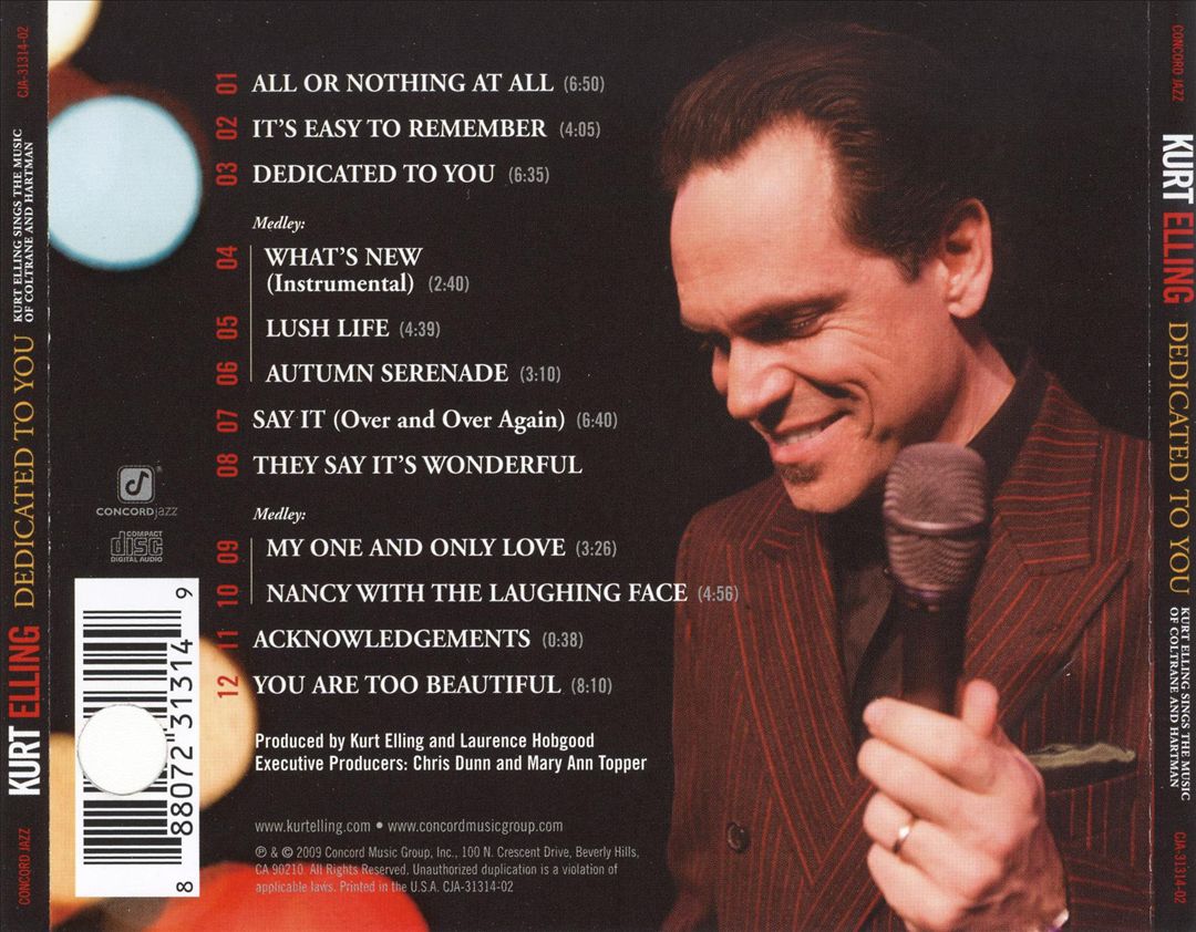 Dedicated to You: Kurt Elling Sings the Music of Coltrane and Hartman cover art