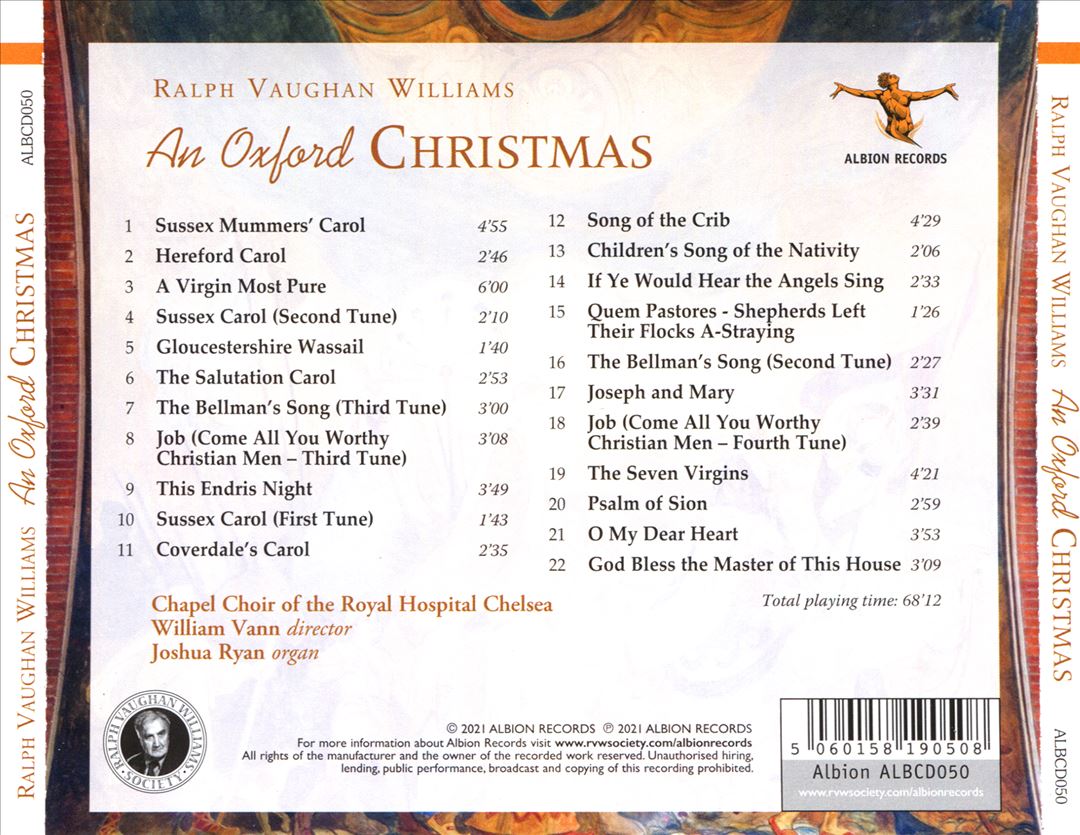 Ralph Vaughan Williams: An Oxford Christmas cover art
