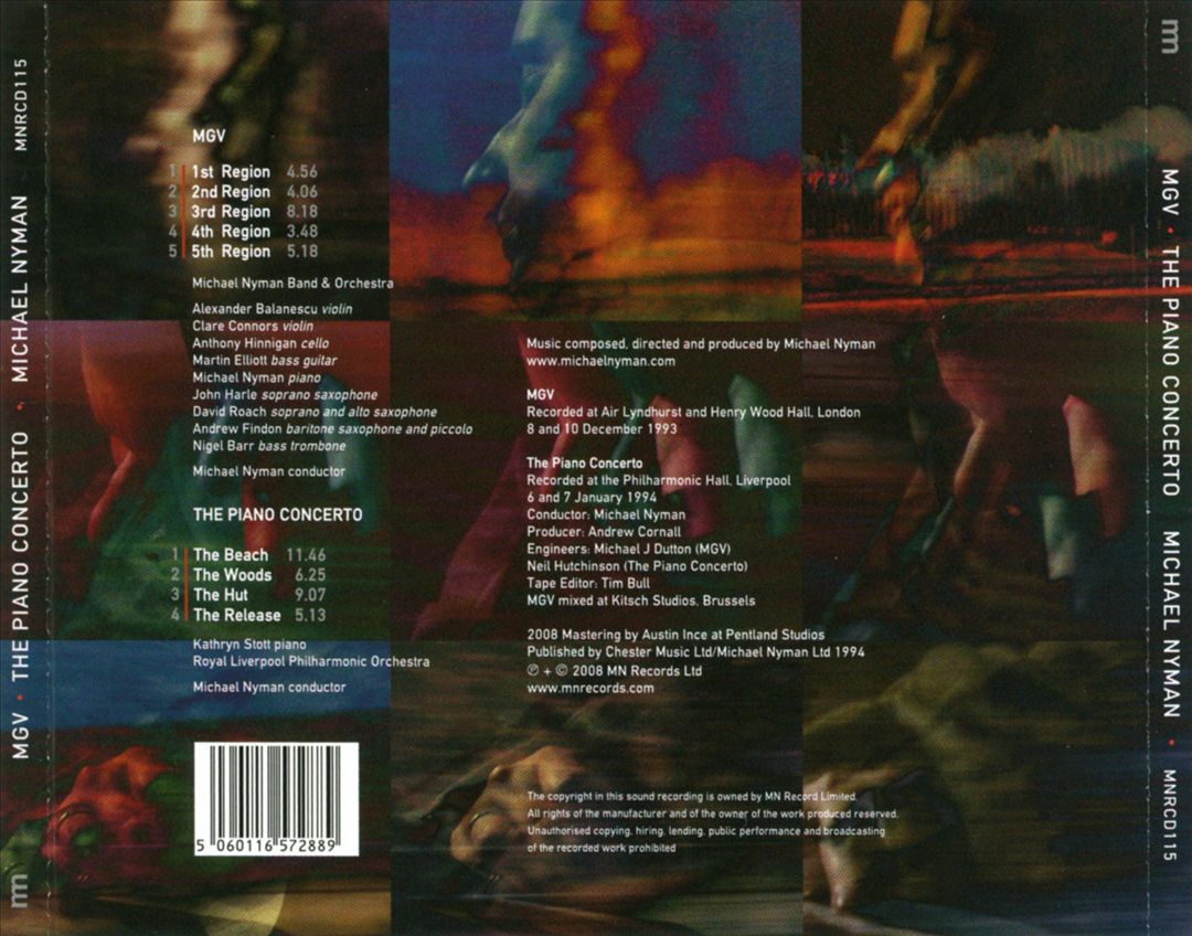 Michael Nyman: MGV (Musique à Grande Vitesse); The Piano Concerto cover art