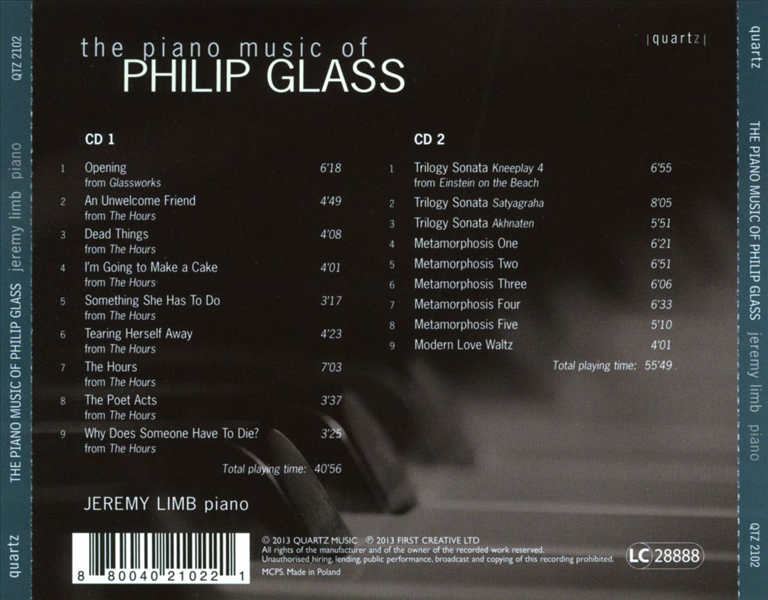 Piano Music of Philip Glass cover art