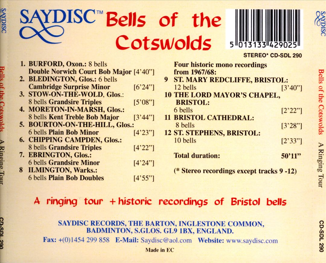 Bells of the Cotswolds: Historic Recordings of Bristol Bells cover art