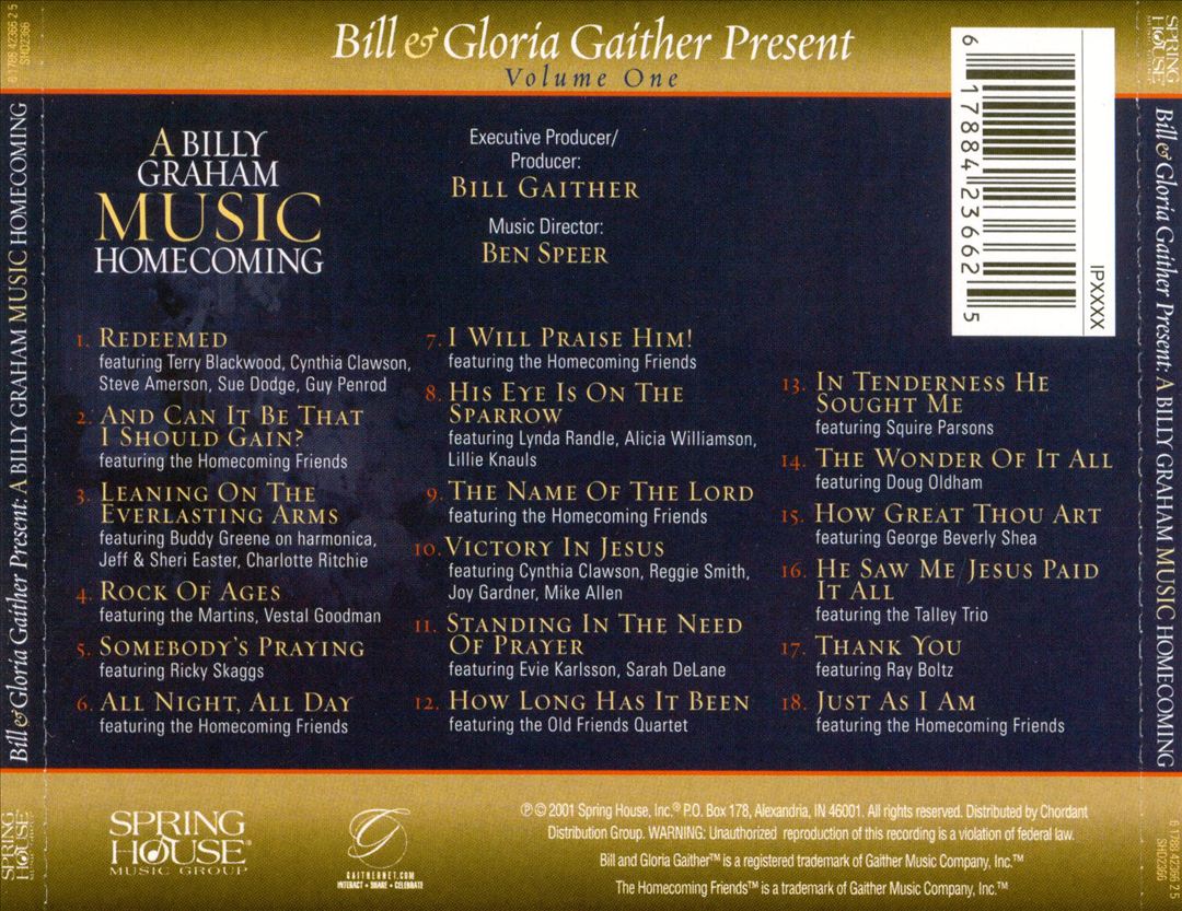 Billy Graham Music Homecoming, Vol. 1 cover art