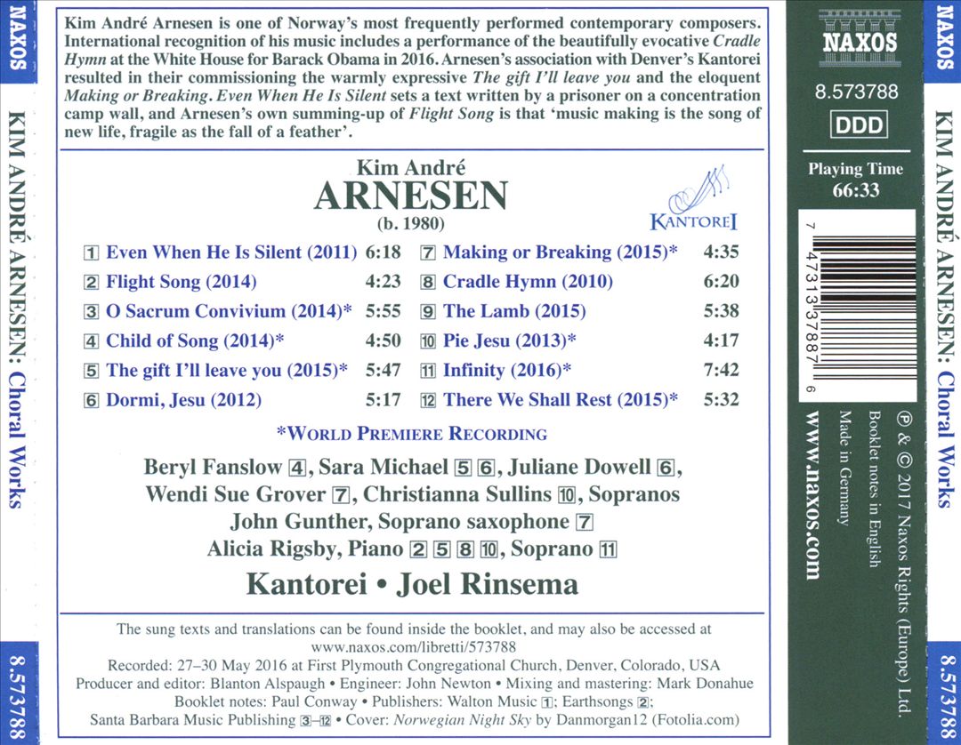 Kim André Arnesen: Infinity - Choral Works cover art