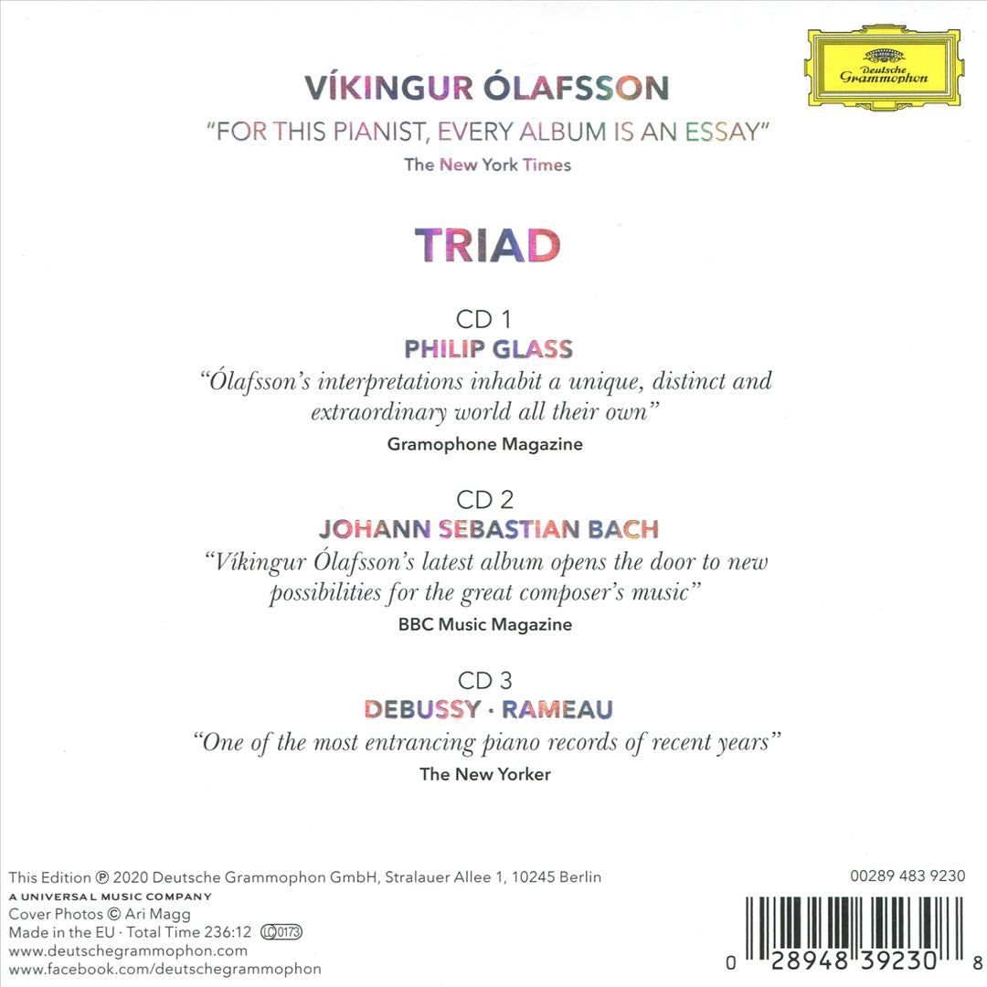 Triad: Glass, J.S. Bach, Debussy-Rameau cover art