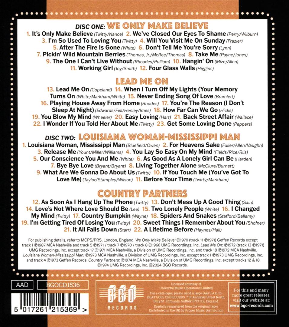 We Only Make Believe / Lead Me On/Louisiana Woman-Mississippi Man/Country Partners cover art