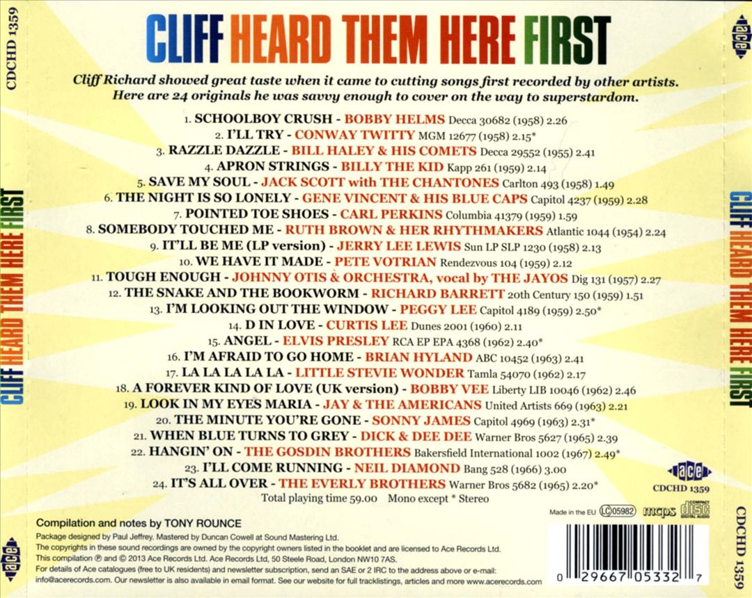 Cliff Heard Them Here First cover art