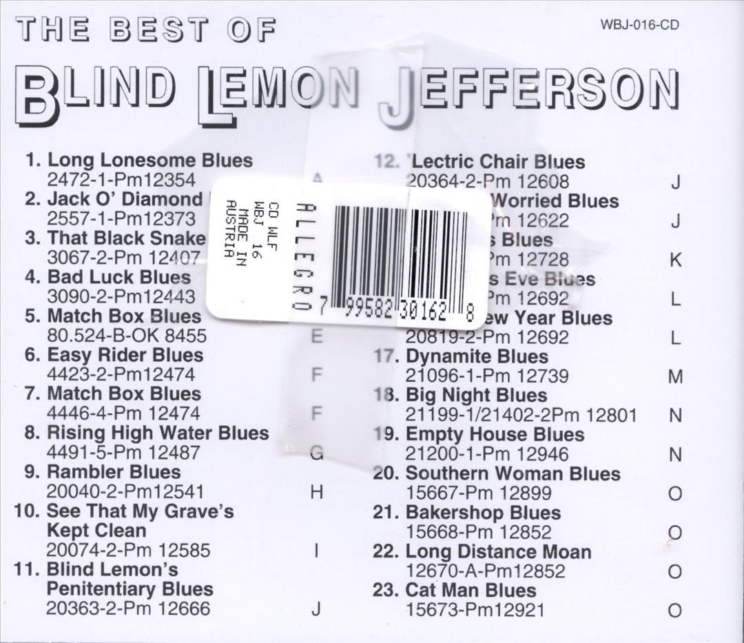 Best of Blind Lemon Jefferson [Wolf] cover art