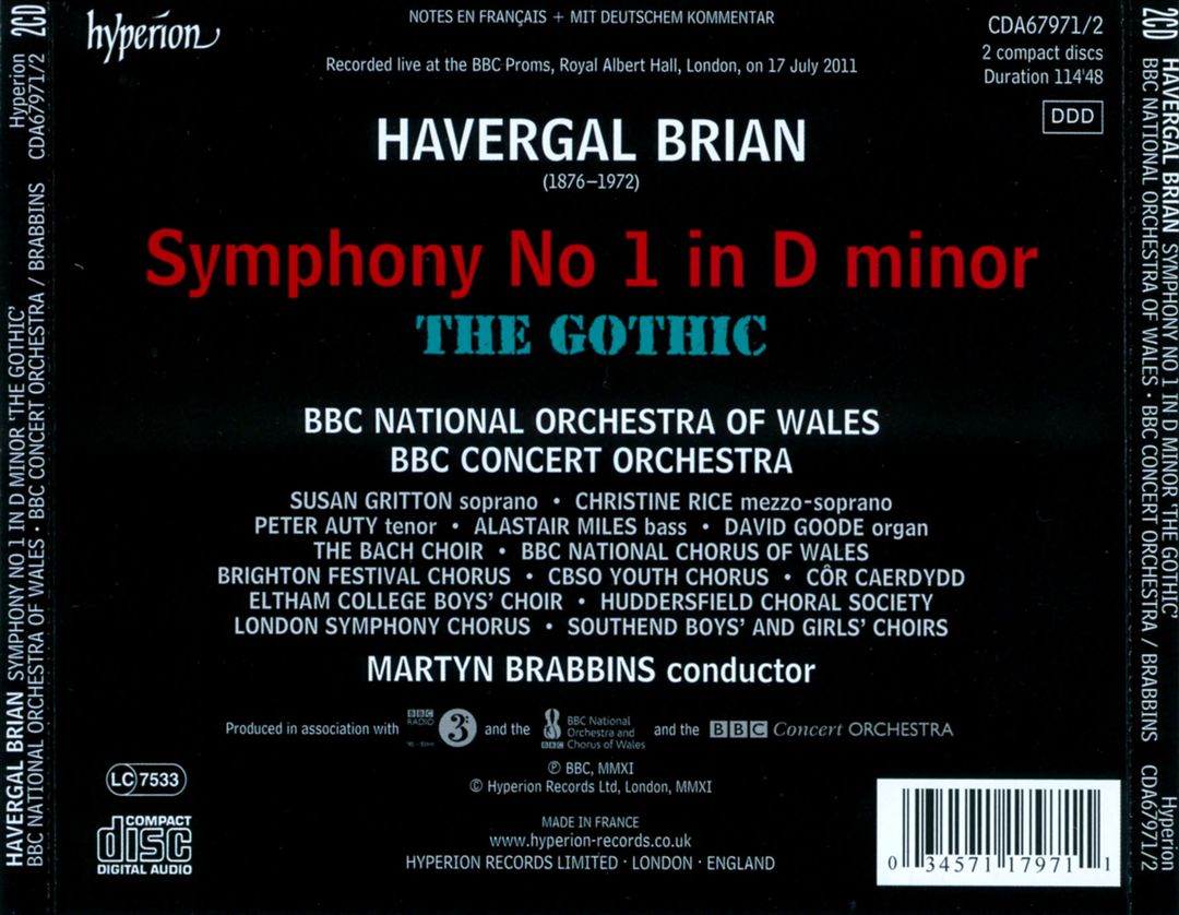 Havergal Brian: The Gothic Symphony cover art