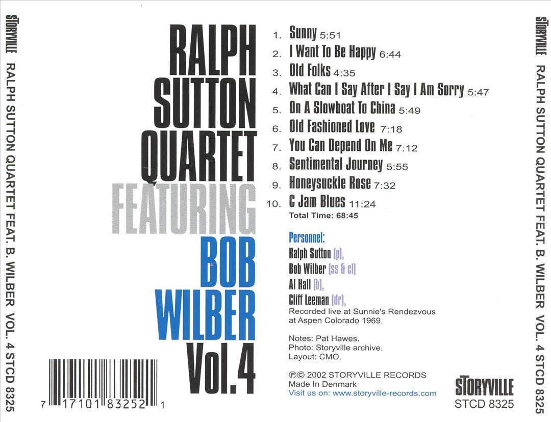Ralph Sutton Quartet Featuring Bob Wilber, Vol. 4 cover art