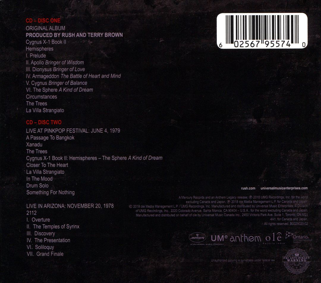 Hemispheres [40th Anniversary Edition] cover art