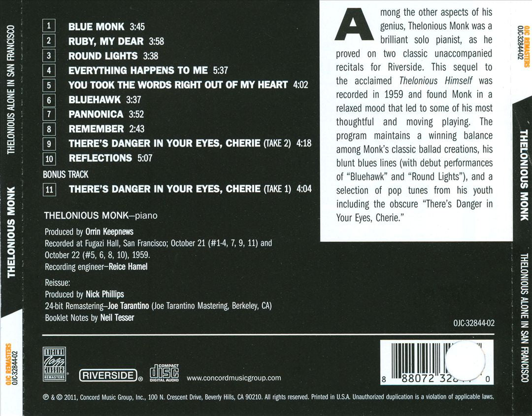 Thelonious Alone in San Francisco cover art