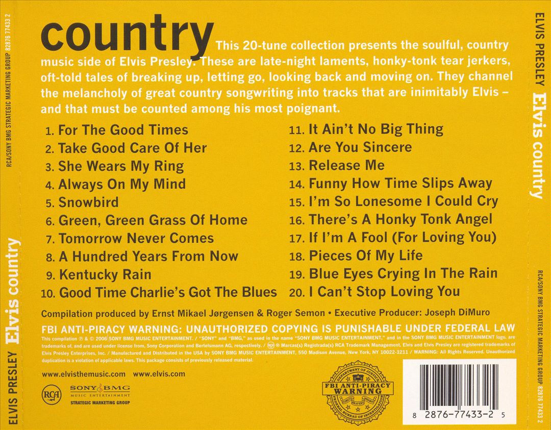 Elvis Country [2006 Compilation] cover art