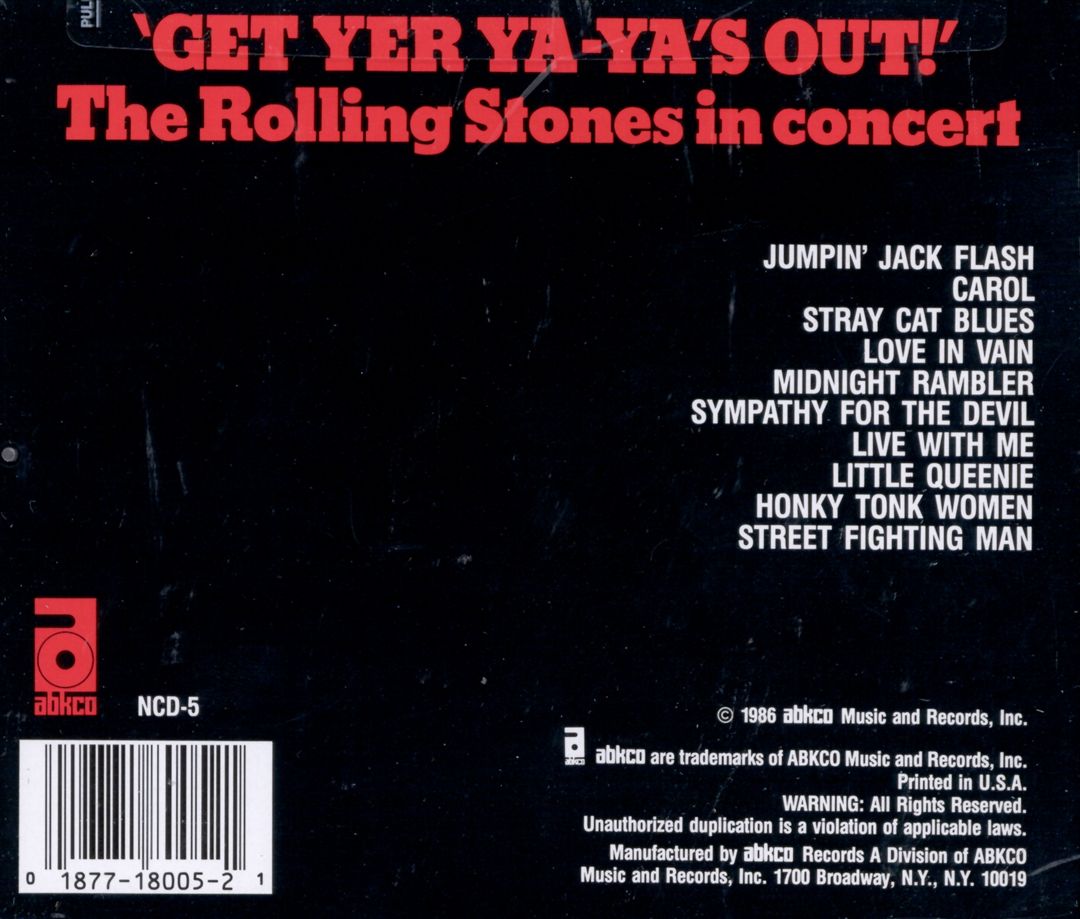Get Yer Ya-Ya's Out! cover art