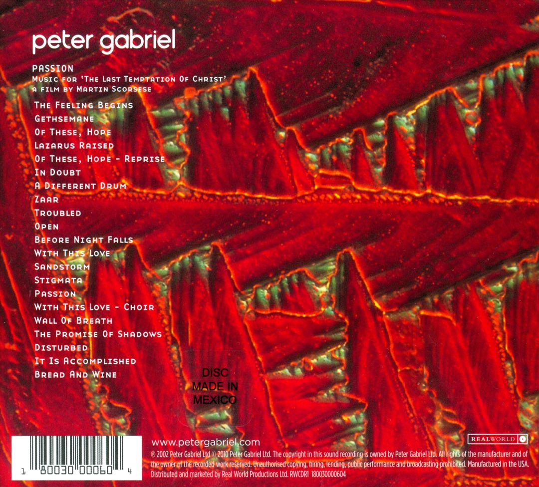 Passion: Music for The Last Temptation of Christ cover art
