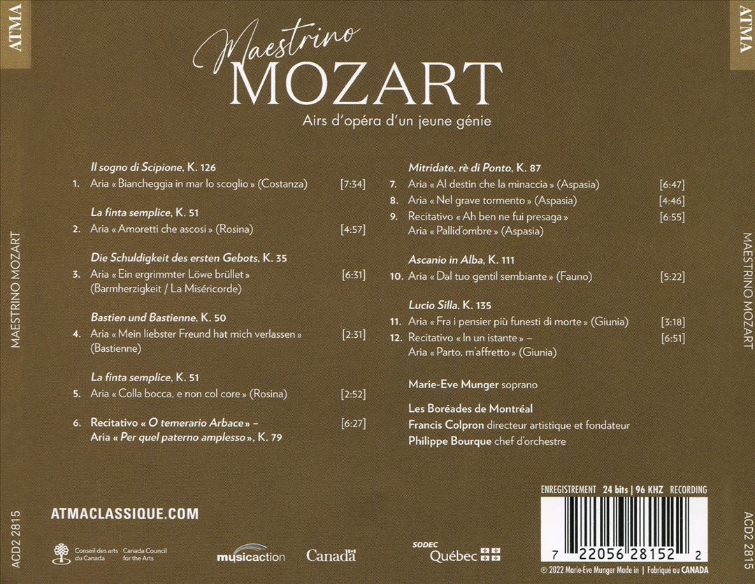 Maestrino Mozart: Airs d'opéra d'un jeune génie cover art