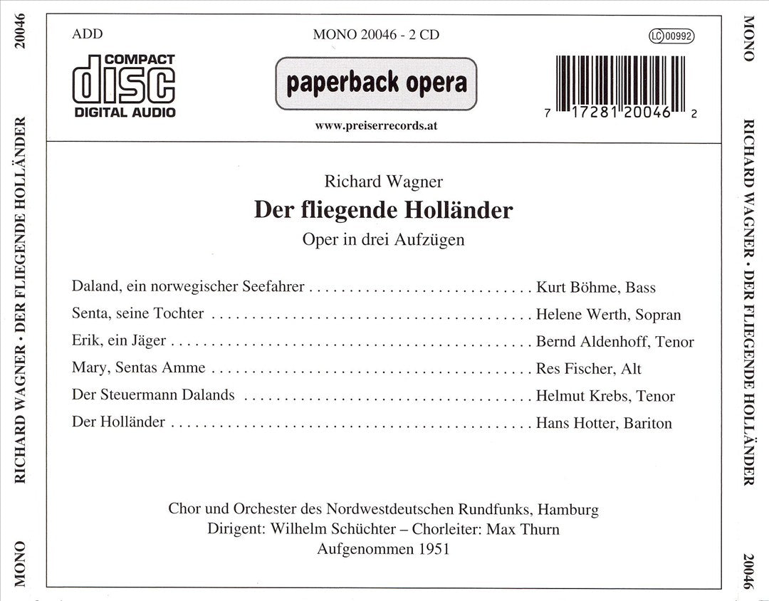 Wagner: Der fliegende Holländer cover art