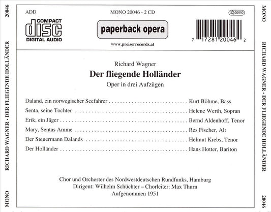Wagner: Der fliegende Holländer cover art