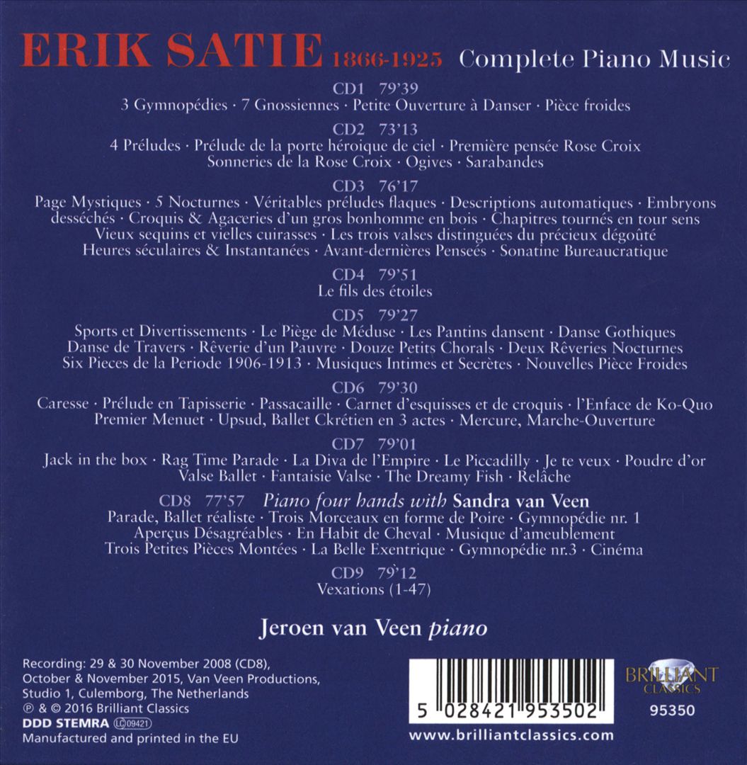 Satie: Complete Piano Music cover art