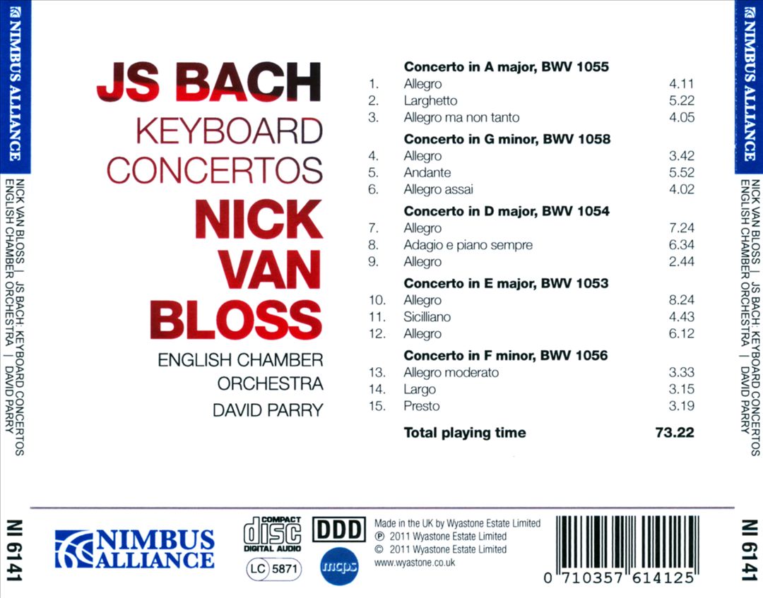 Bach: Keyboard Concertos cover art
