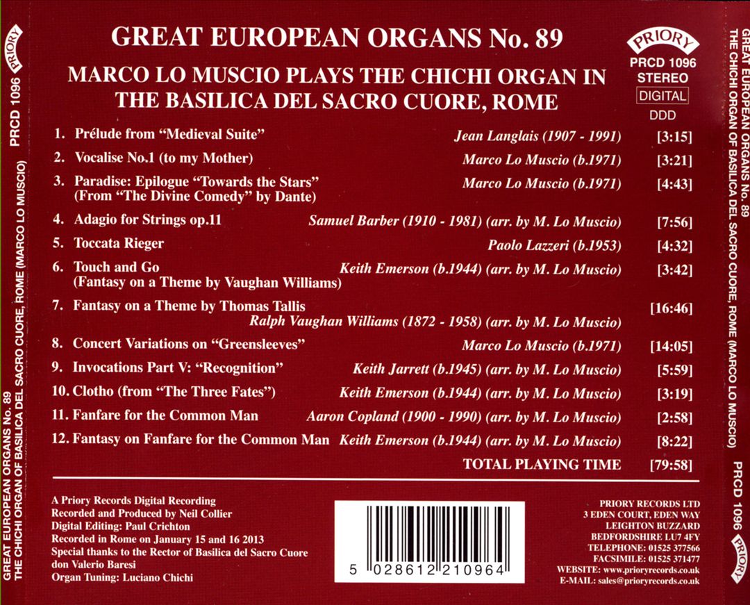 Great European Organs No. 89 cover art
