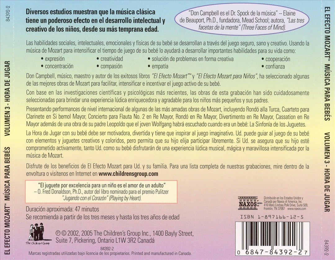 El Efecto Mozart Música para Bebés, Vol. 3: Hora de Jugar cover art