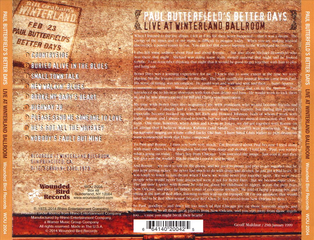Live at Winterland Ballroom cover art