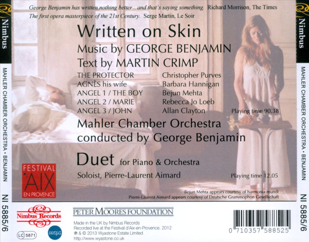 George Benjamin: Written on Skin cover art