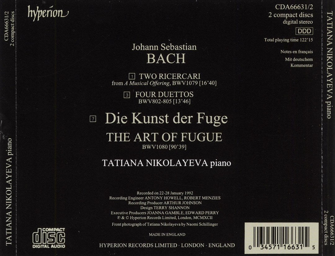 Bach: Die Kunst der Fugue cover art