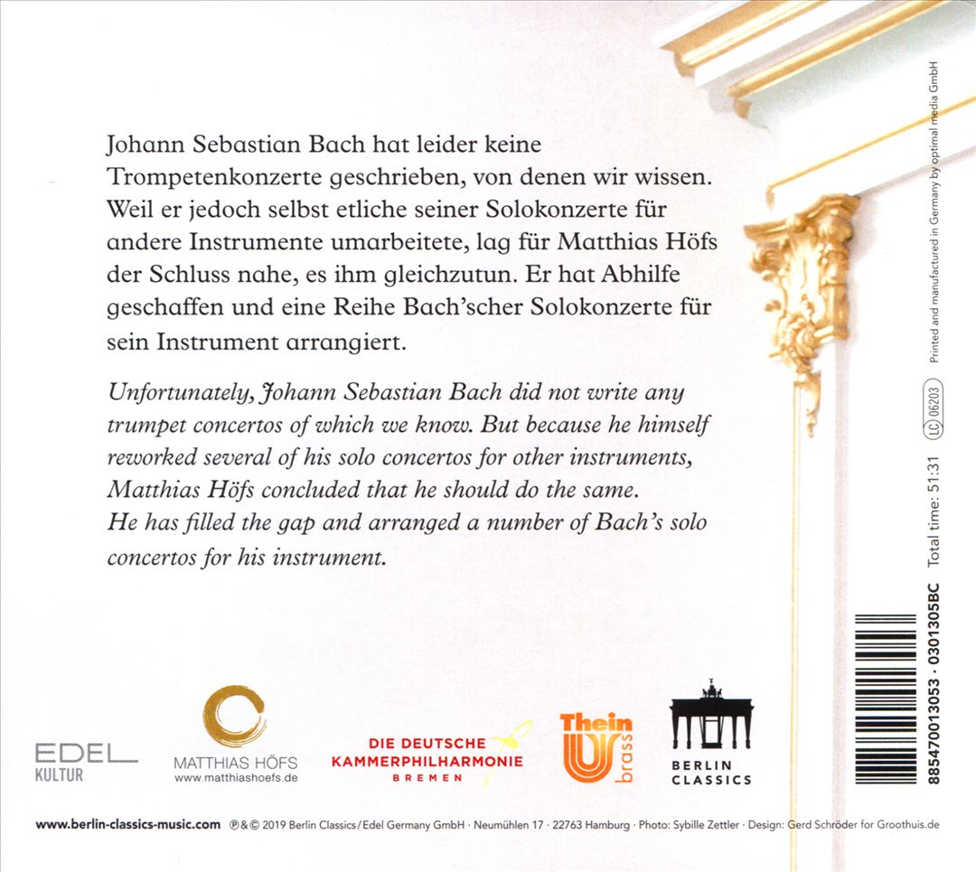 Bach: Trumpet Concertos cover art