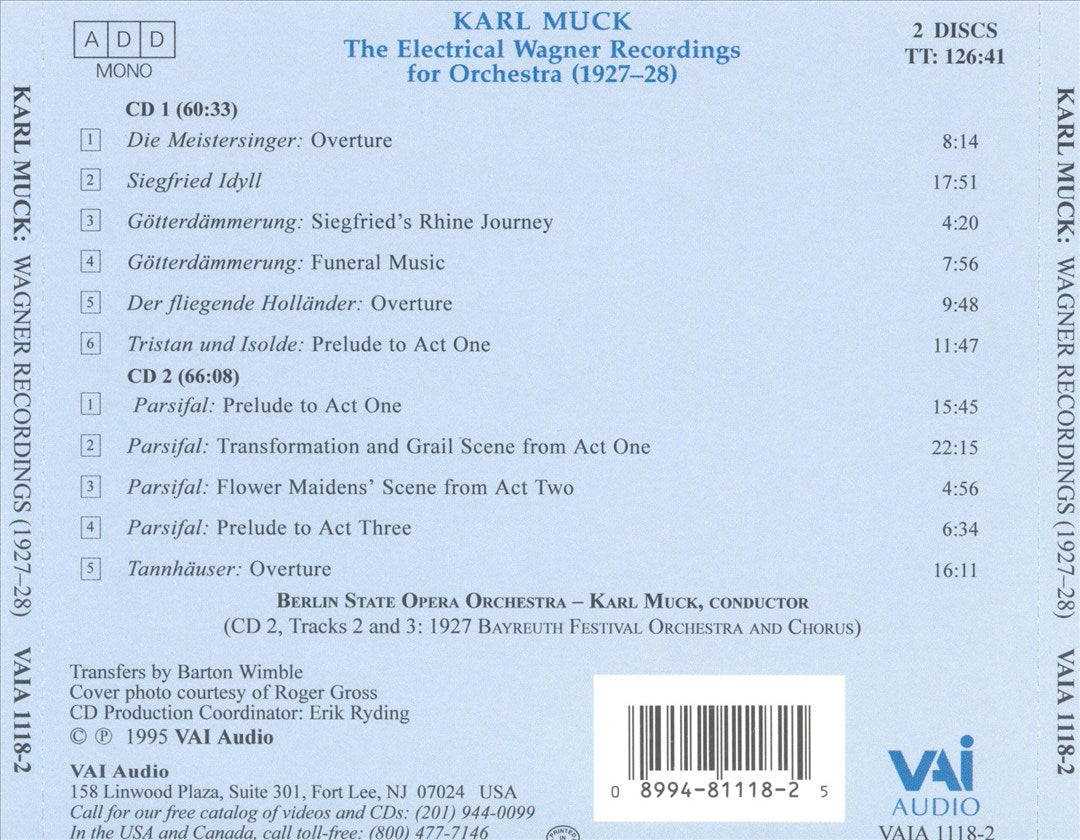 Karl Muck The Electrical Wagner Recordings for Orchestra cover art