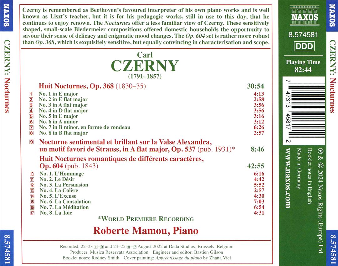 Czerny: Nocturnes cover art