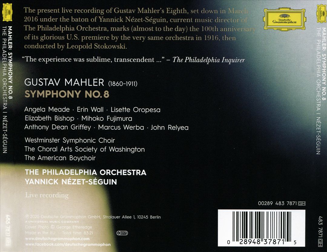 Mahler: Symphony No. 8 cover art