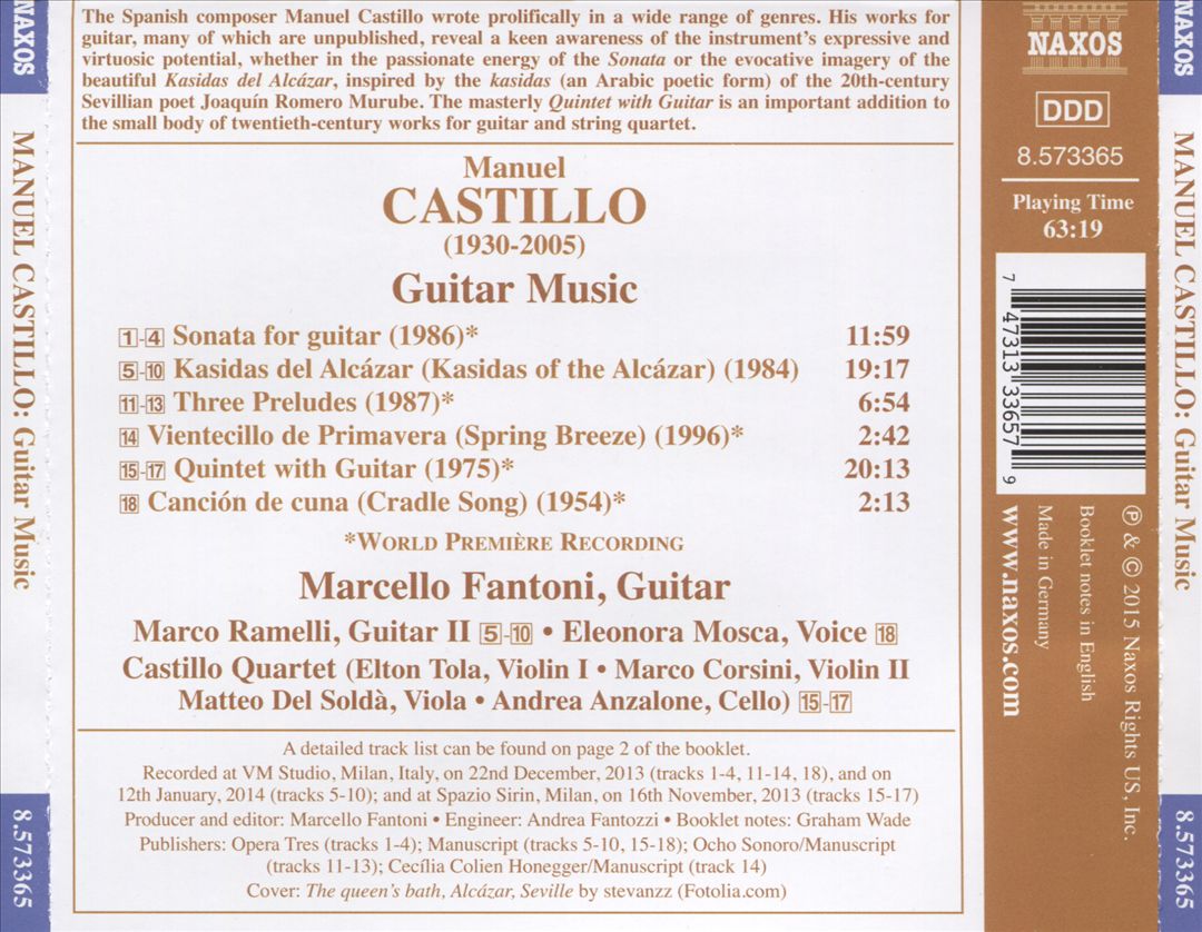 Manuel Castillo: Guitar Music cover art