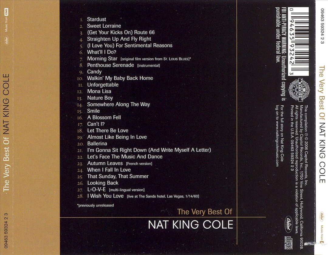Very Best of Nat King Cole [Capitol] cover art